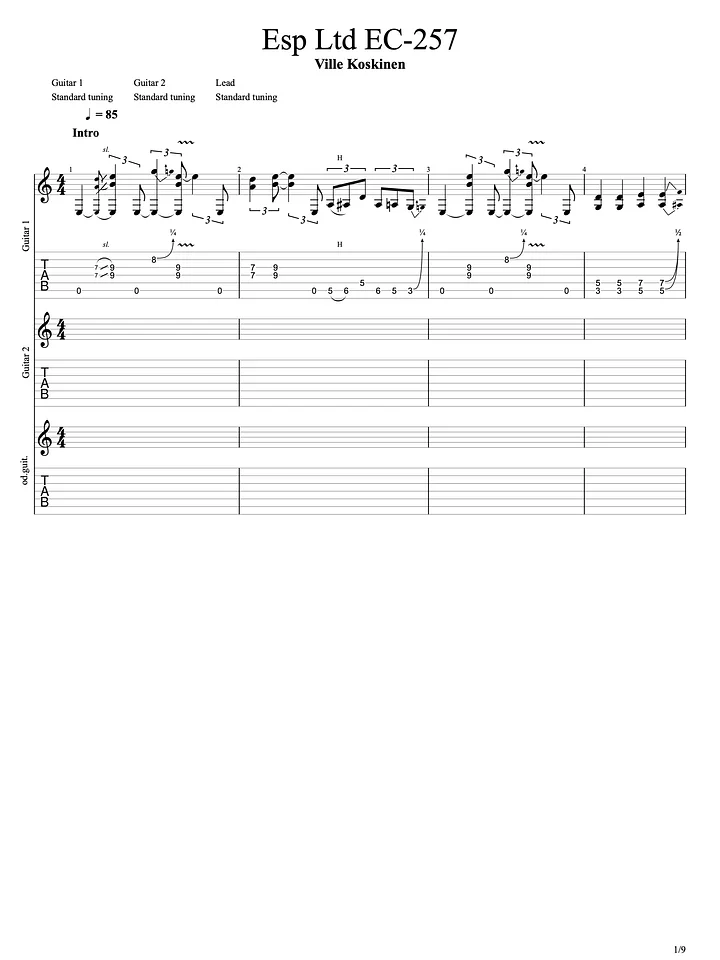 ESP LTD EC-257 demo track tabs product image (1)
