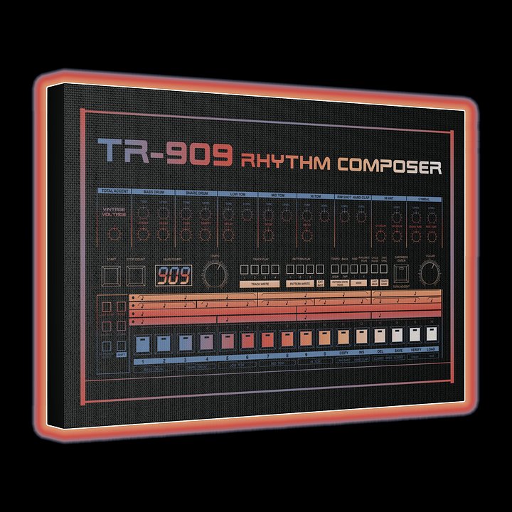 909 Canvas Wall Art - Roland TR-909 Rhythm Composer (Vintage Drum Machine) product image (11)