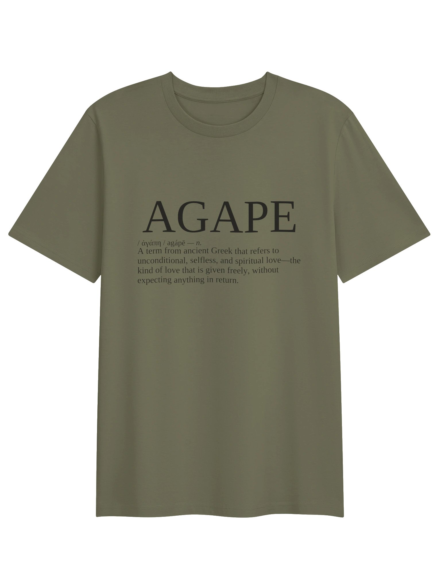 AGAPE — The love that keeps no score · Unisex Organic Ribbed Neck T-Shirt product image (3)