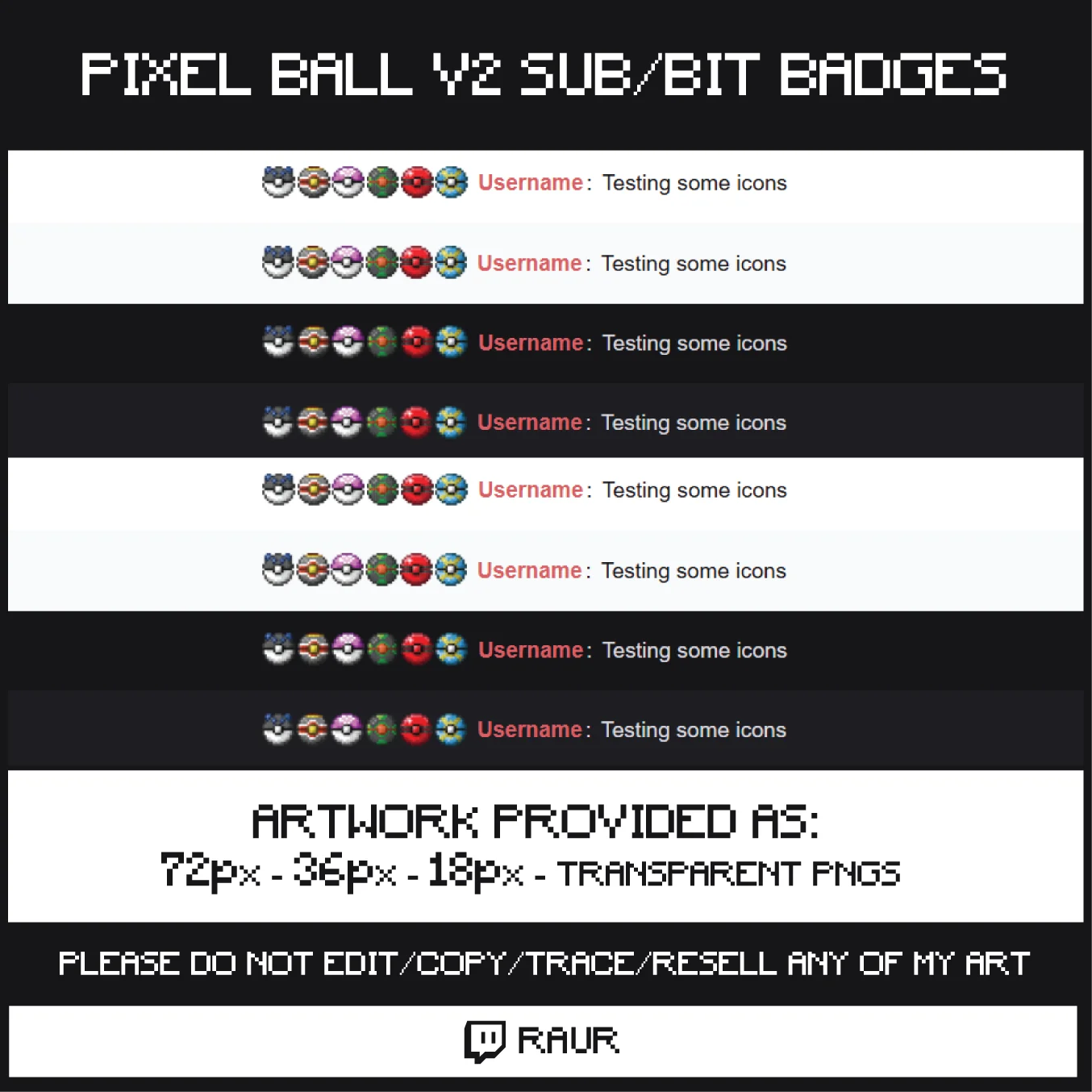 Twitch Pixel PBs V2 - Sub/Bit Badges product image (2)