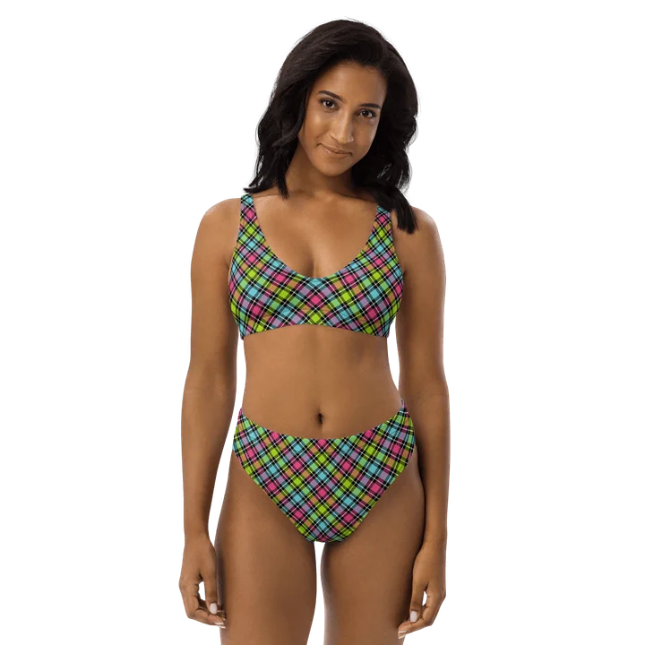 Neon Checkered Plaid Bikini product image (1)