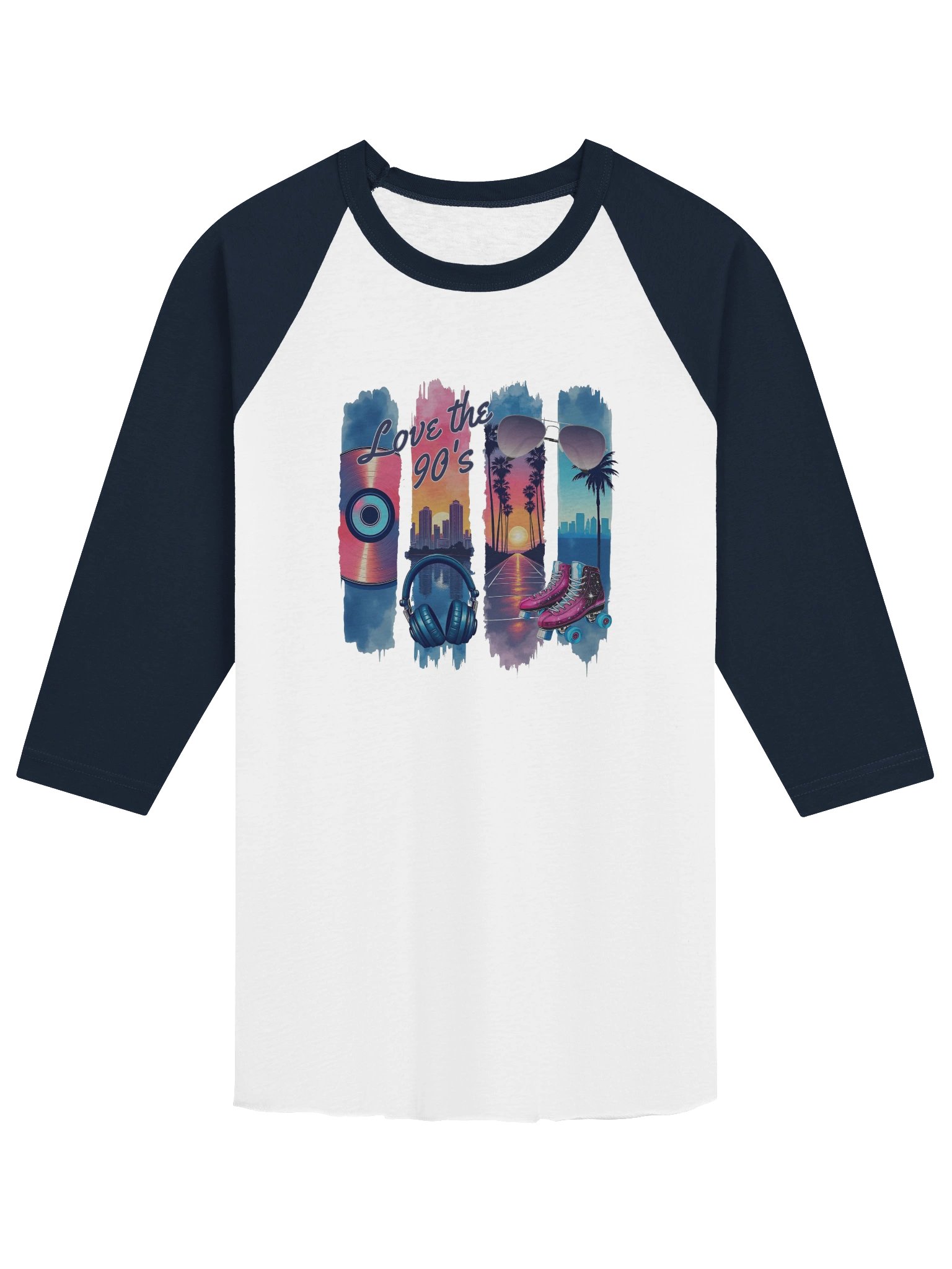 Love the 90’s Retro Collage Raglan Tee product image (3)
