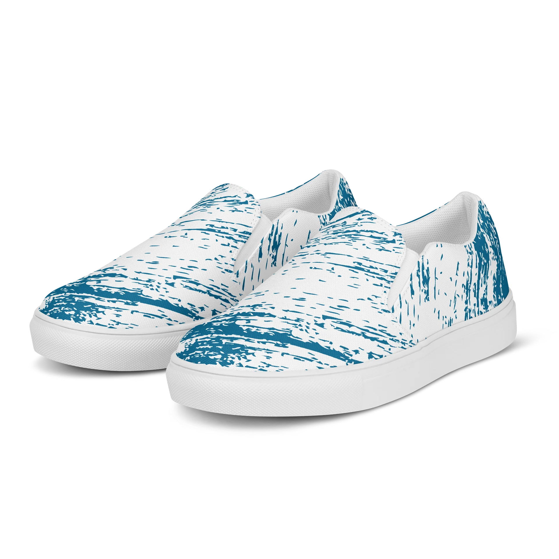 Distressed Teal Texture Slip-On Shoes product image (3)