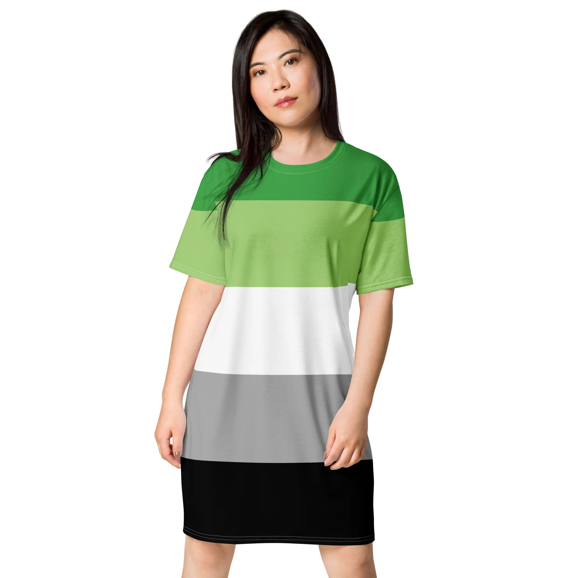 Aromantic Pride Flag T-shirt Dress product image (1)