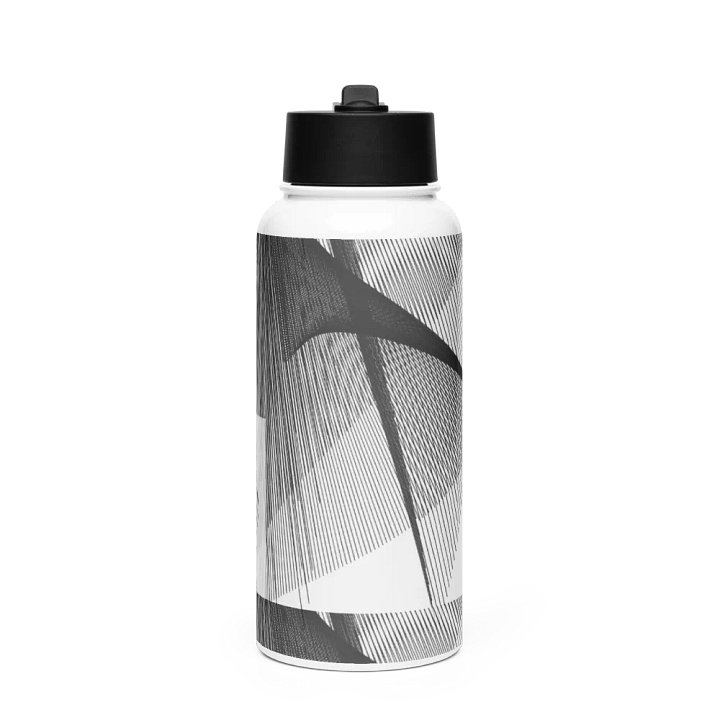 Impression Abstract Monochrome Lines Stainless Steel Bottle product image (1)