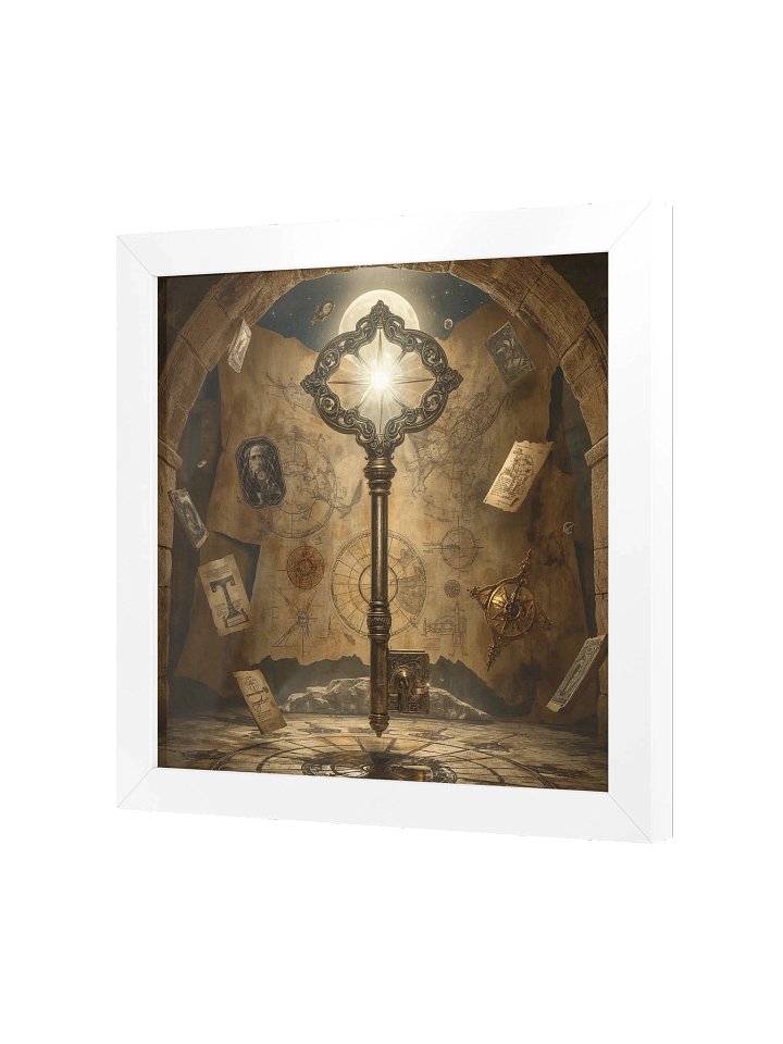 The Gatekeeper’s Key – Eternal Archive | Framed Square Poster (White Frame) product image (6)