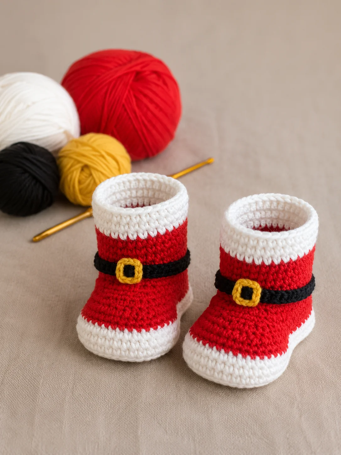Santa Baby Booties Crochet Pattern PDF product image (3)