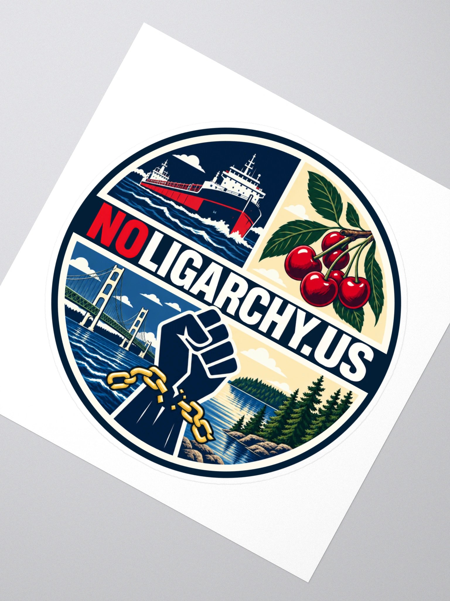 Michigan NOLIGARCHY.US sticker product image (2)