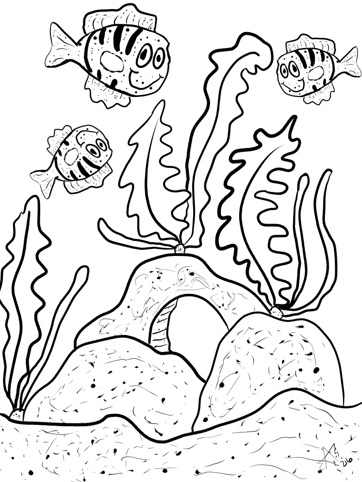 TSStechAngel's World - Fish Buddies Coloring Page product image (1)