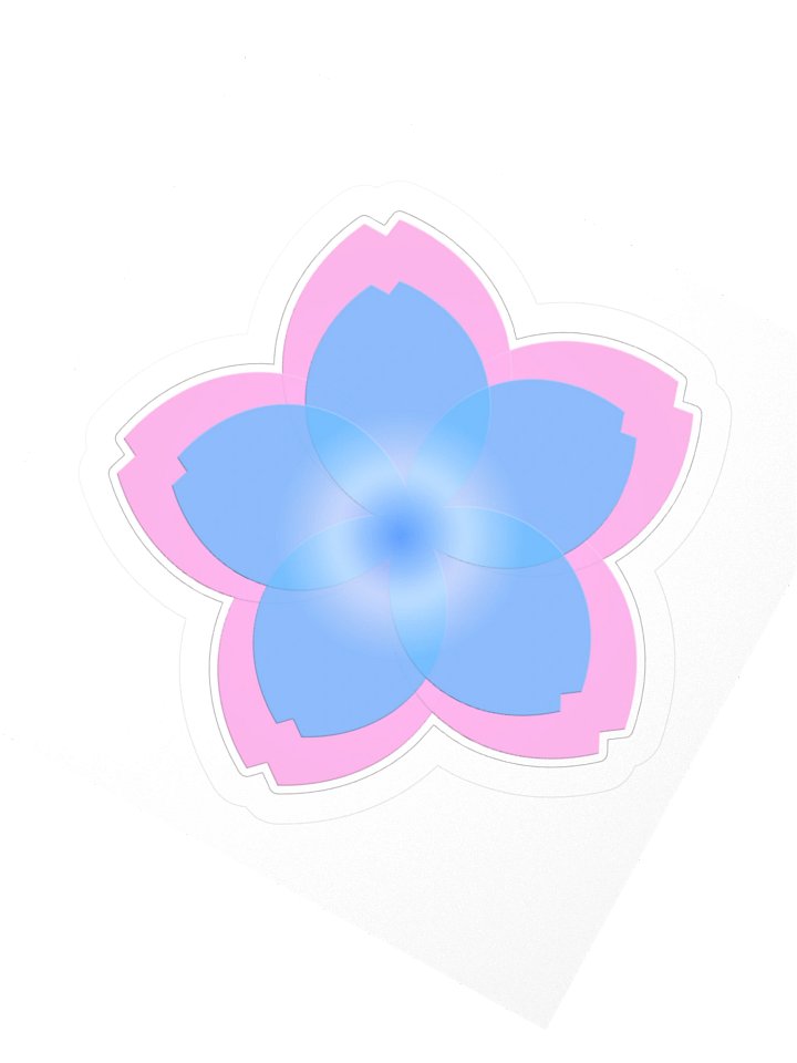Deep Serenity Sakura Sticker in Blue product image (5)