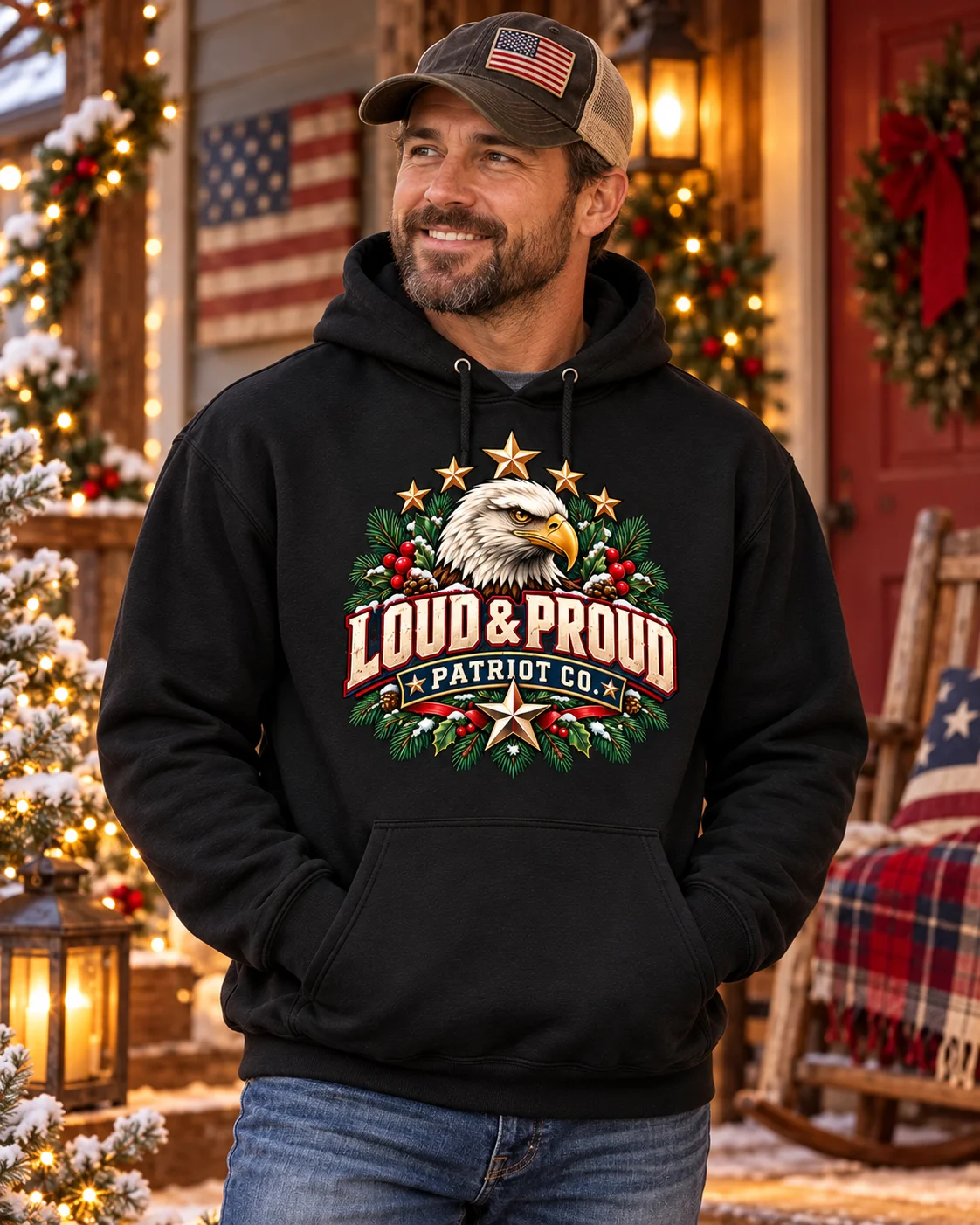 Peace on Earth, Freedom at Home – Patriotic Christmas Hoodie product image (2)