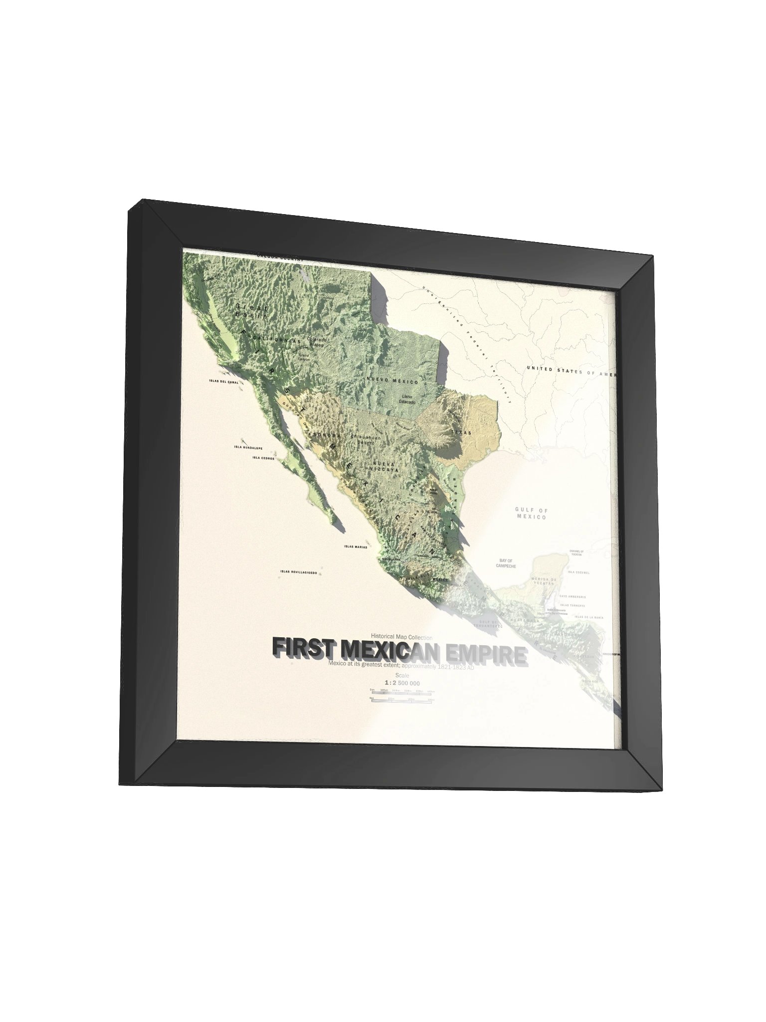 The First Mexican Empire - 1821 - Framed Map product image (3)