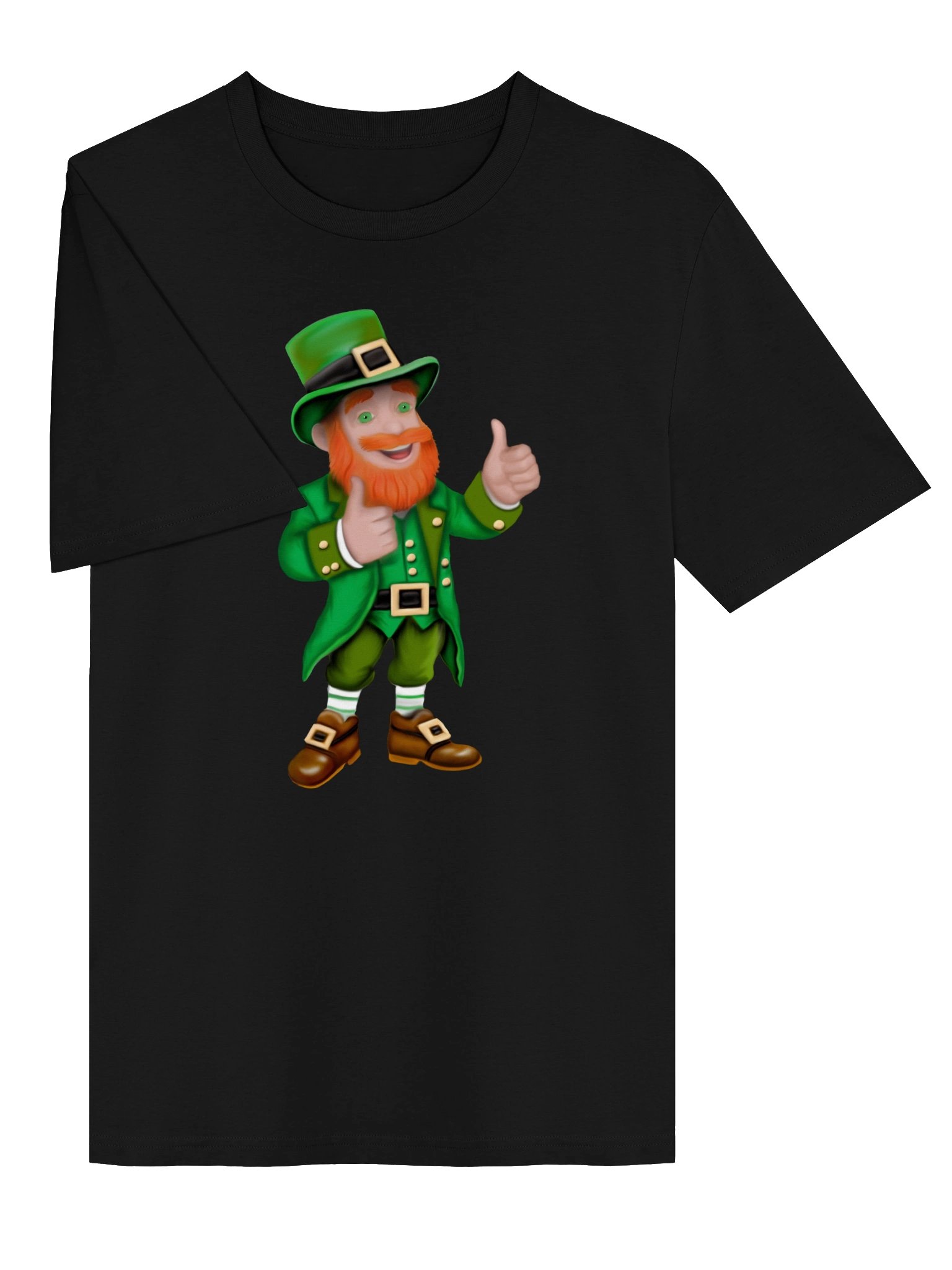 "Thumbs Up" Leprechaun T-Shirt. Unisex Stanley/Stella Organic Ribbed Neck T-Shirt product image (2)