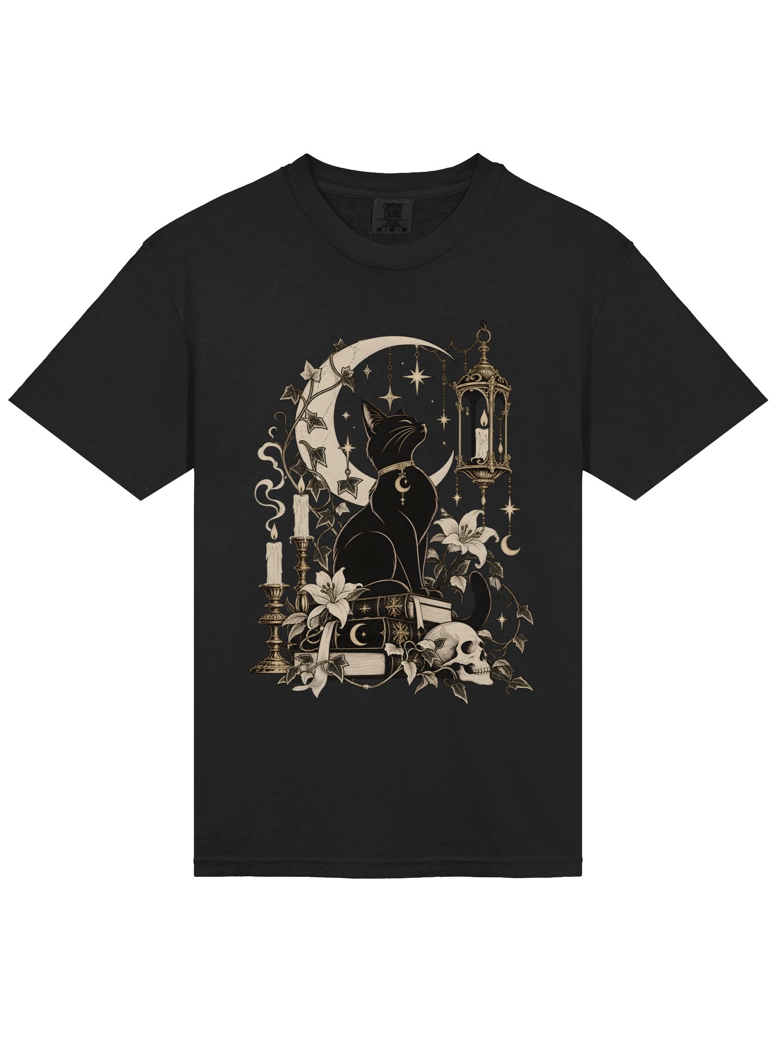Mystic Black Cat Gothic T-Shirt product image (1)