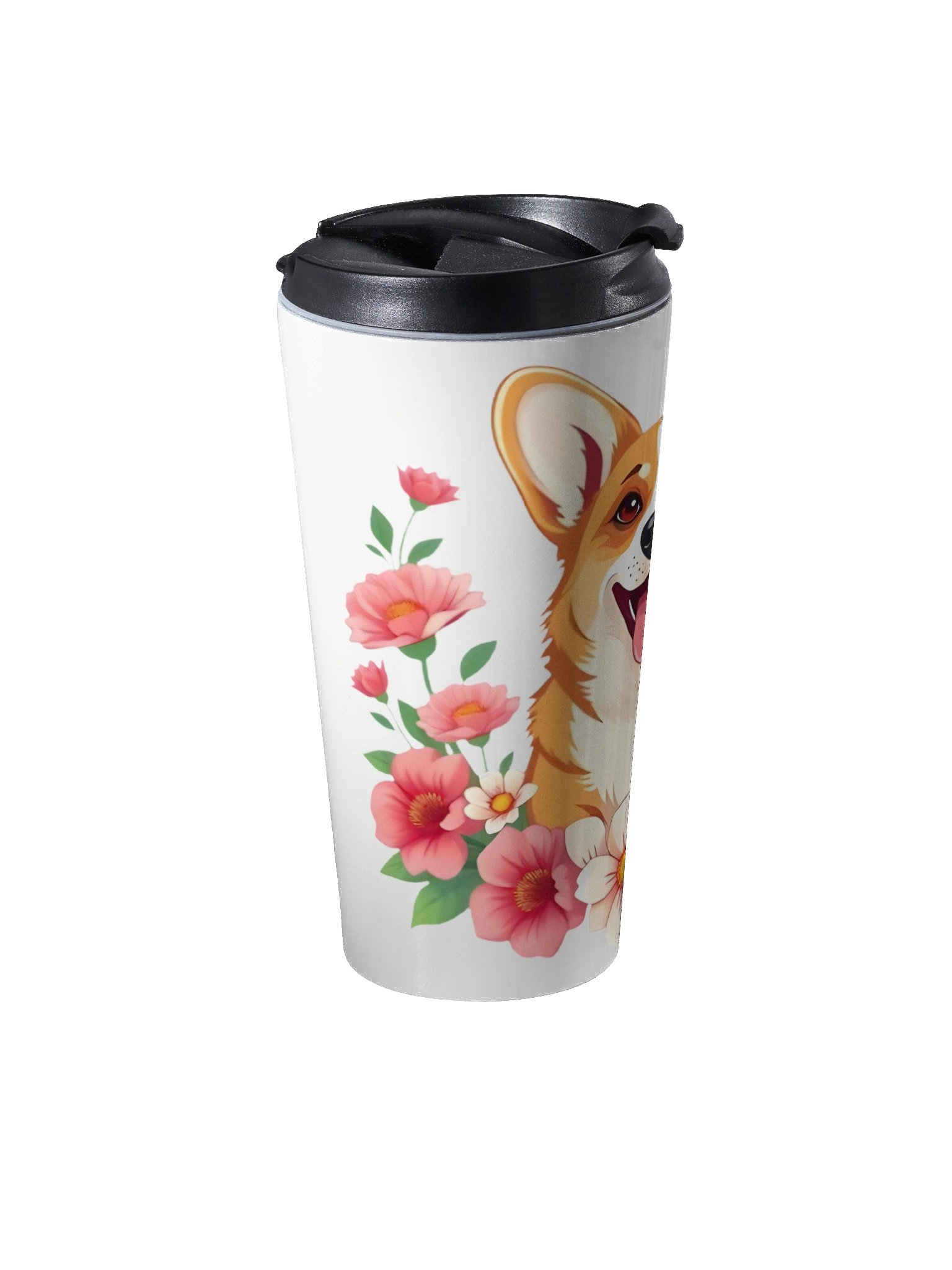 Floral Corgi Dog Travel Mug product image (2)