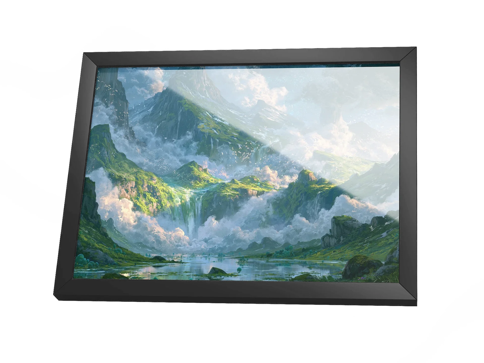 Emerald Mountains Framed Art Print — The Emerald Sky Mountains product image (3)