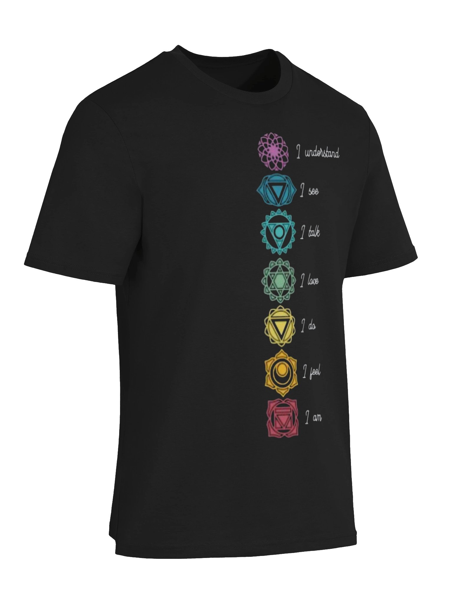 7 Chakra Symbols T-Shirt – Spiritual Energy Centers Tee | Yoga Meditation Chakra Shirt product image (6)