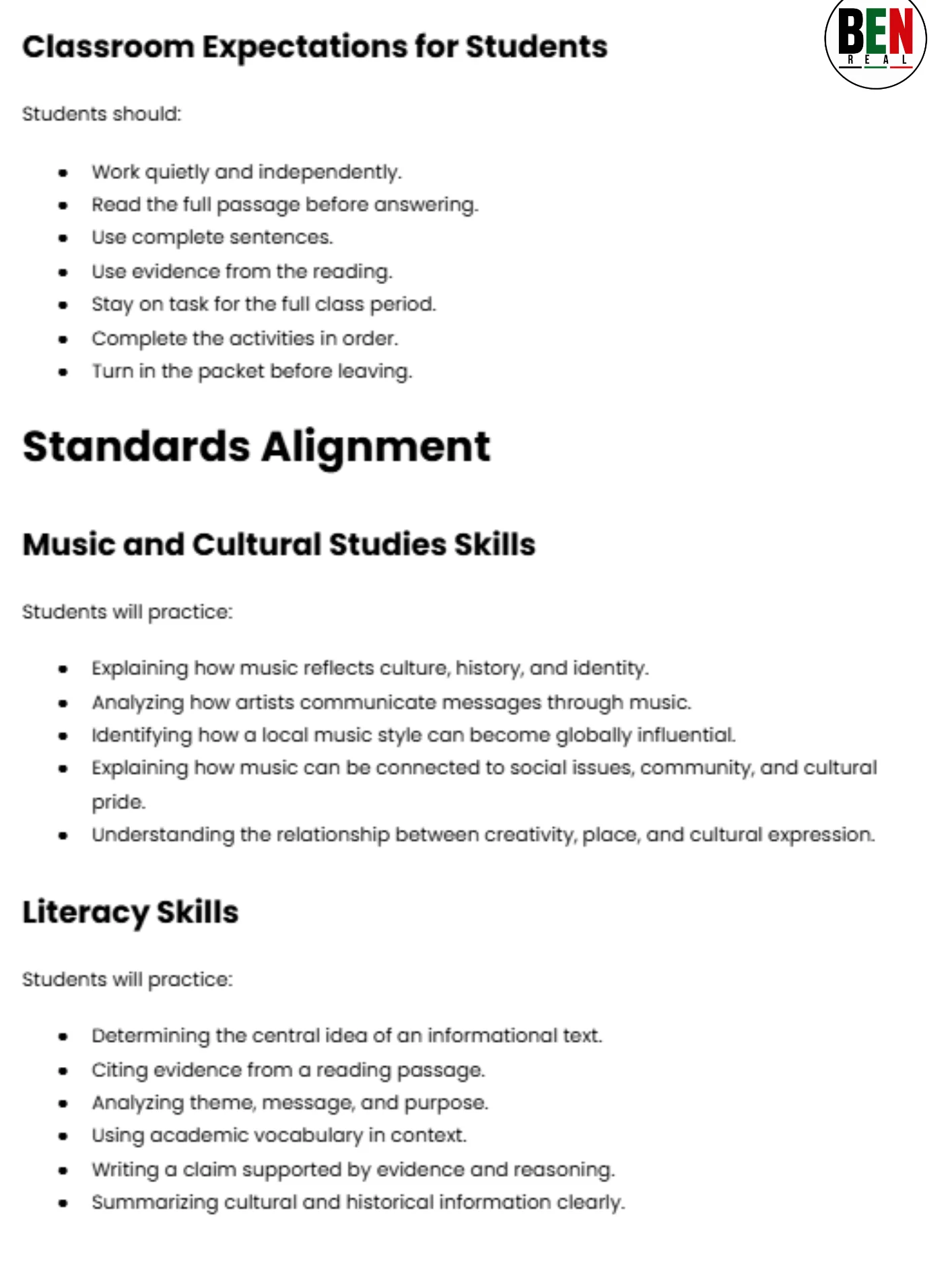 Black History 365 Sub Plan: Raggae: Bob Marley, Jamaica, and Music for the World| Middle School Music| 60-Minute Lesson product image (2)