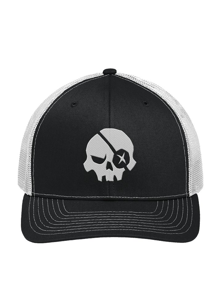 Sail Skull Trucker Hat - WHITE & BLACK product image (1)