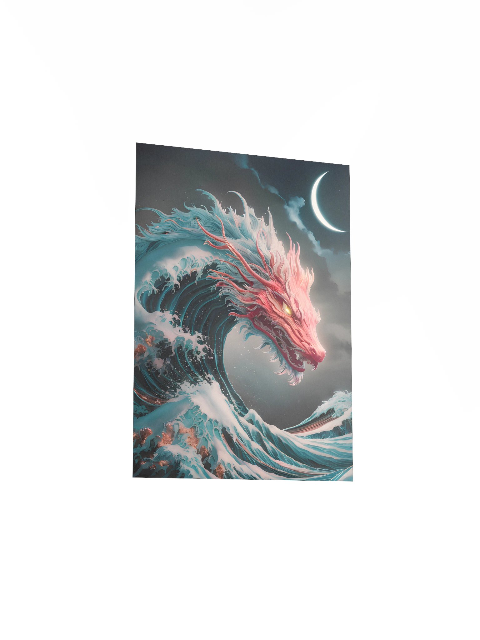 Celestial Sea Dragon Poster – Lunar Wave Guardian Wall Art product image (4)
