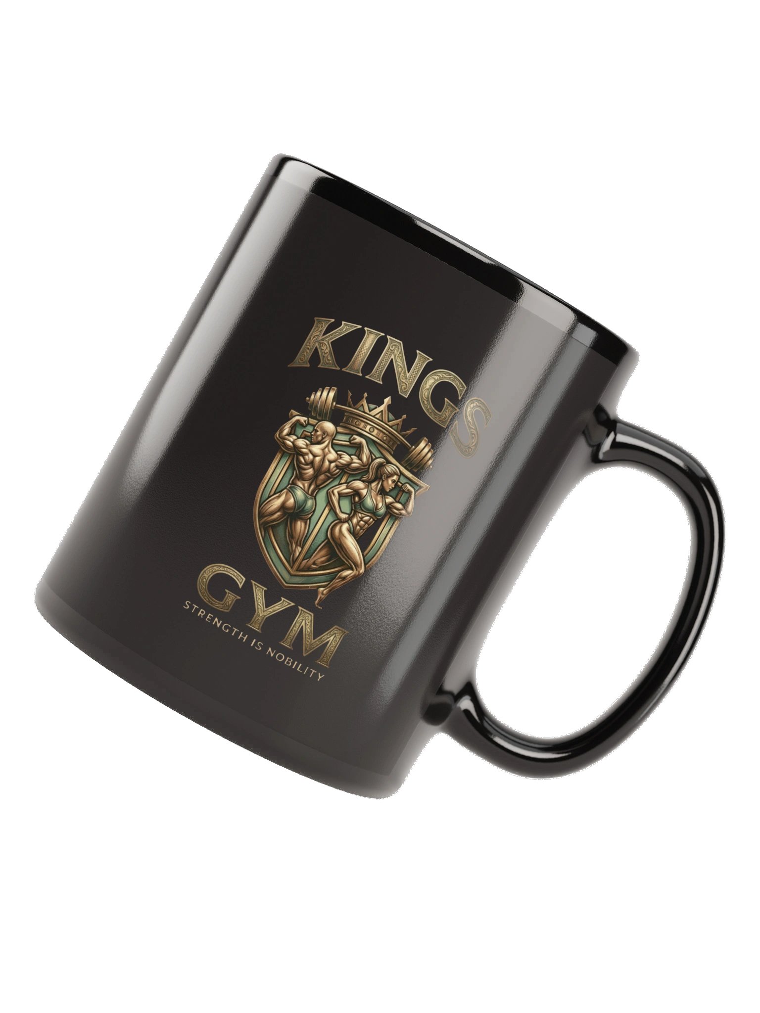 Kings Gym Mug - Black Glossy Bodybuilding Coffee Mug product image (6)