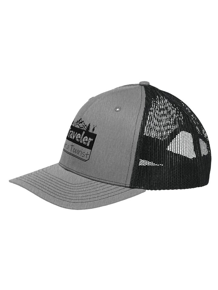 Traveler not a Tourist | Adventure Motorcycle Trucker Hat Embroidered product image (2)