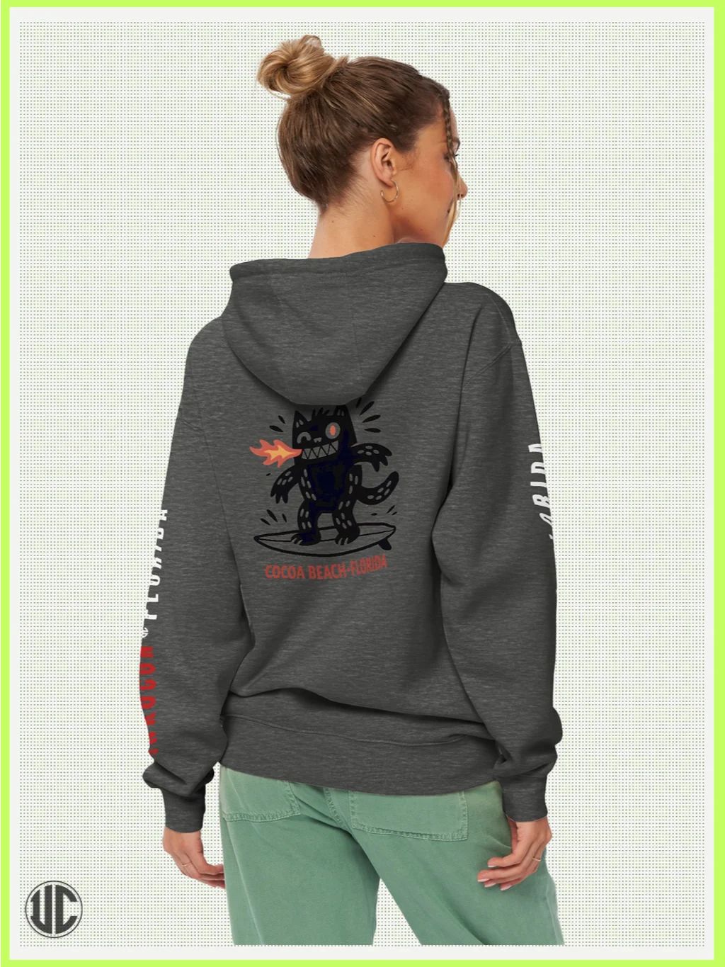 Beach Hoodie | Cocoa Beach Graphic Surf Hoodie | Unisex Pullover Hoodie product image (6)