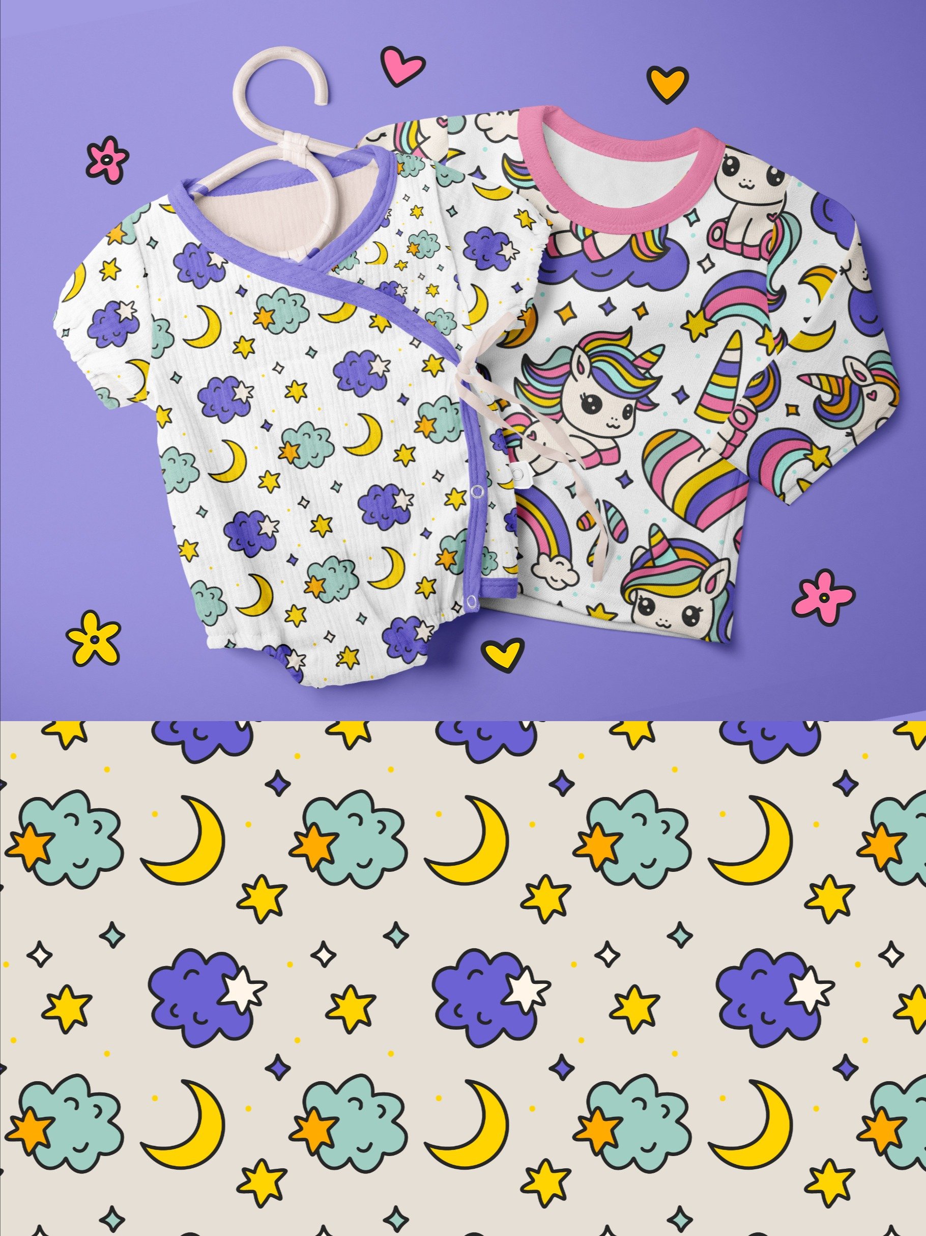 Cute Unicorn Seamless Patterns product image (3)