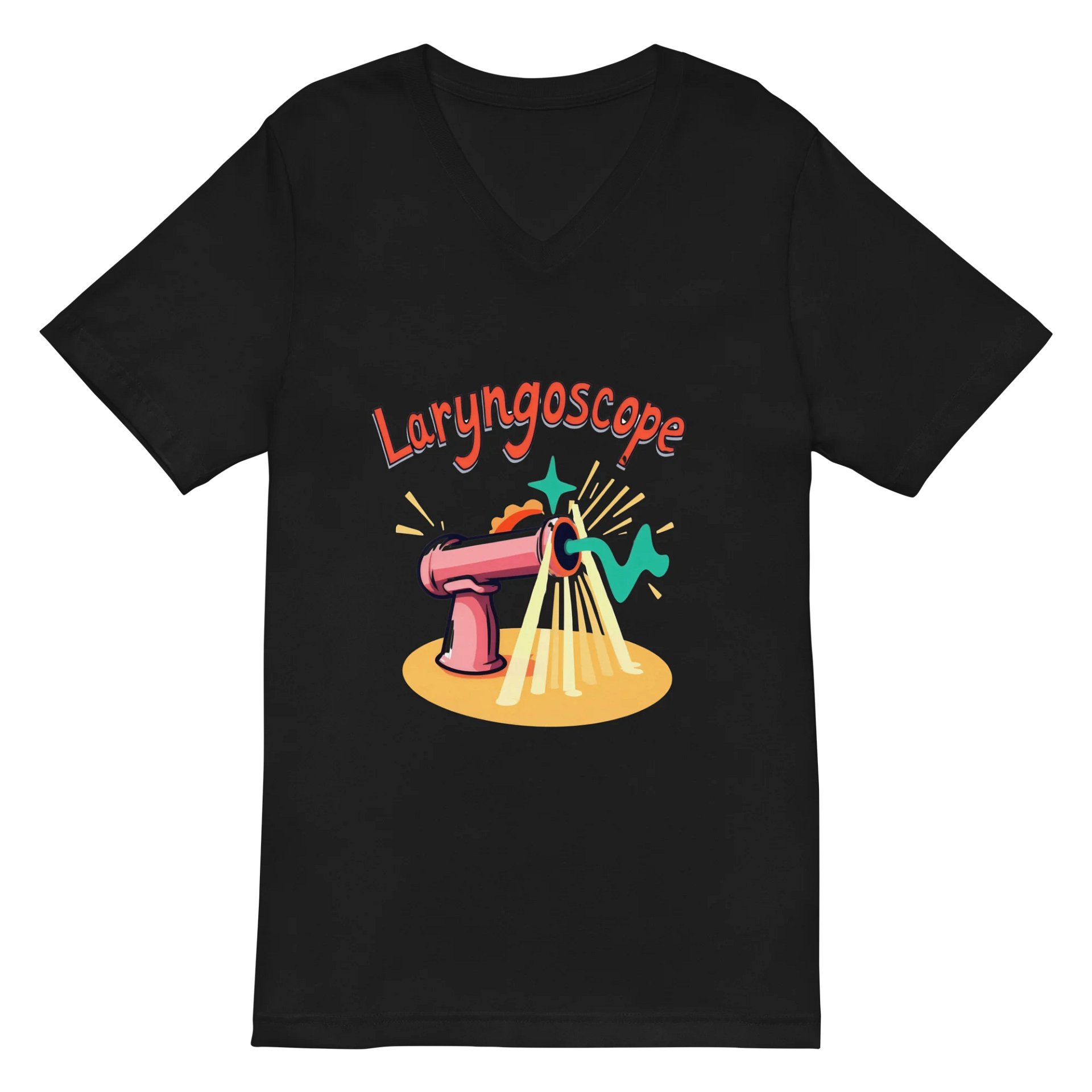 Vibrant Laryngoscope Illustration V-Neck Tee product image (3)