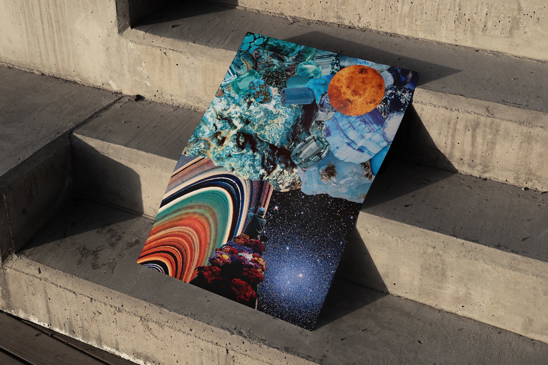 "celestial salesman" 12"x18" collage print product image (2)