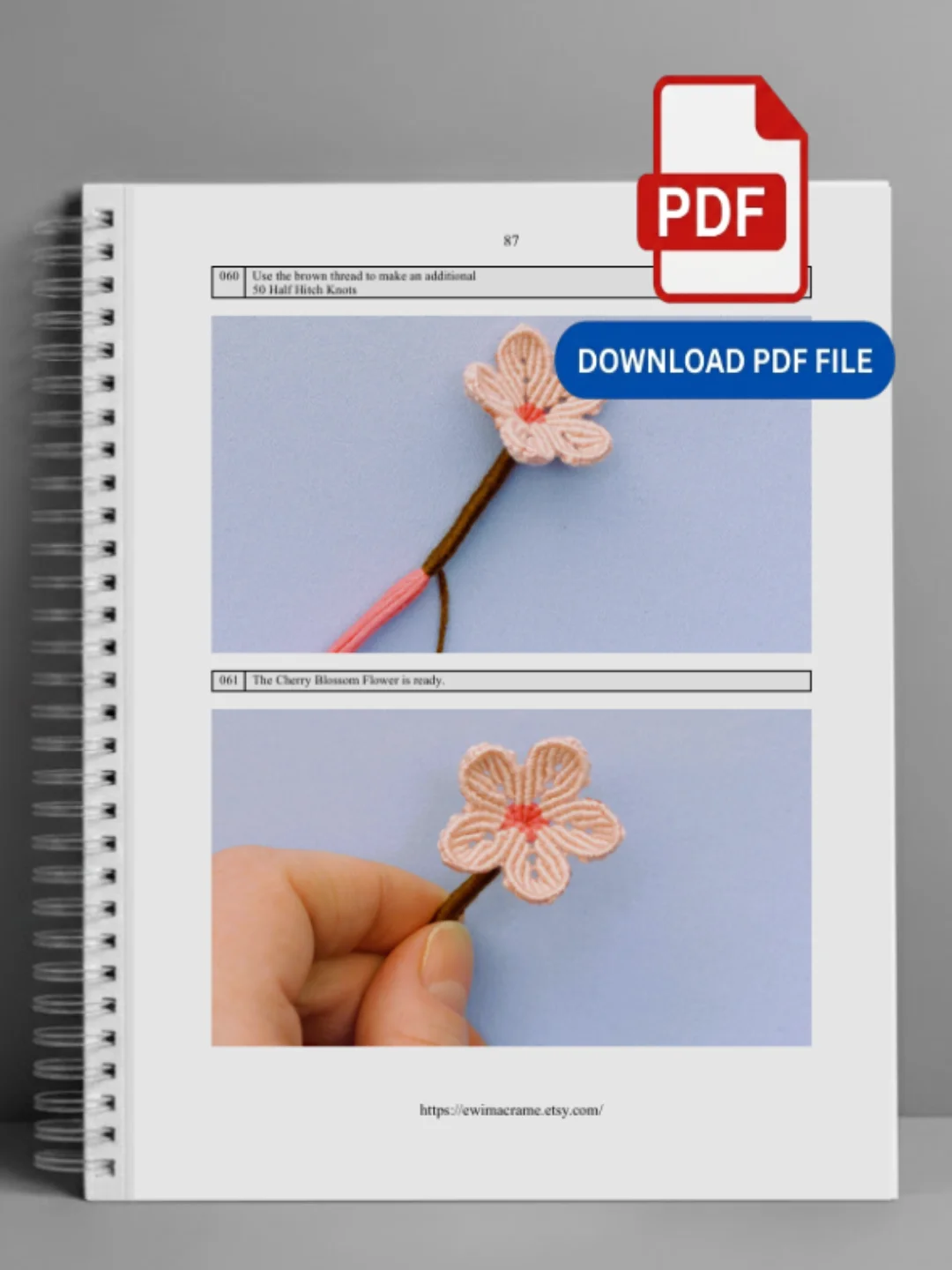 Micro Macrame Cherry Blossom – Photo Tutorial product image (6)