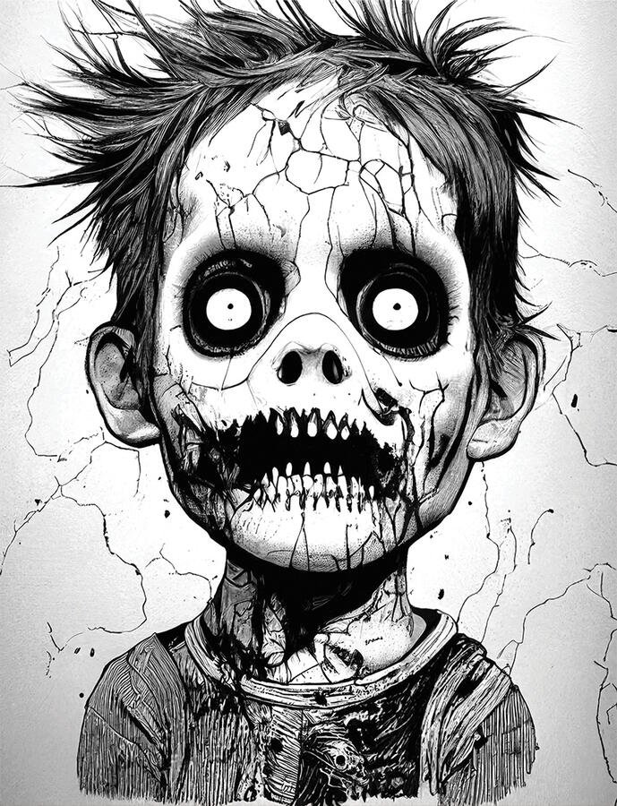 Zombie Portrait Coloring Book product image (5)