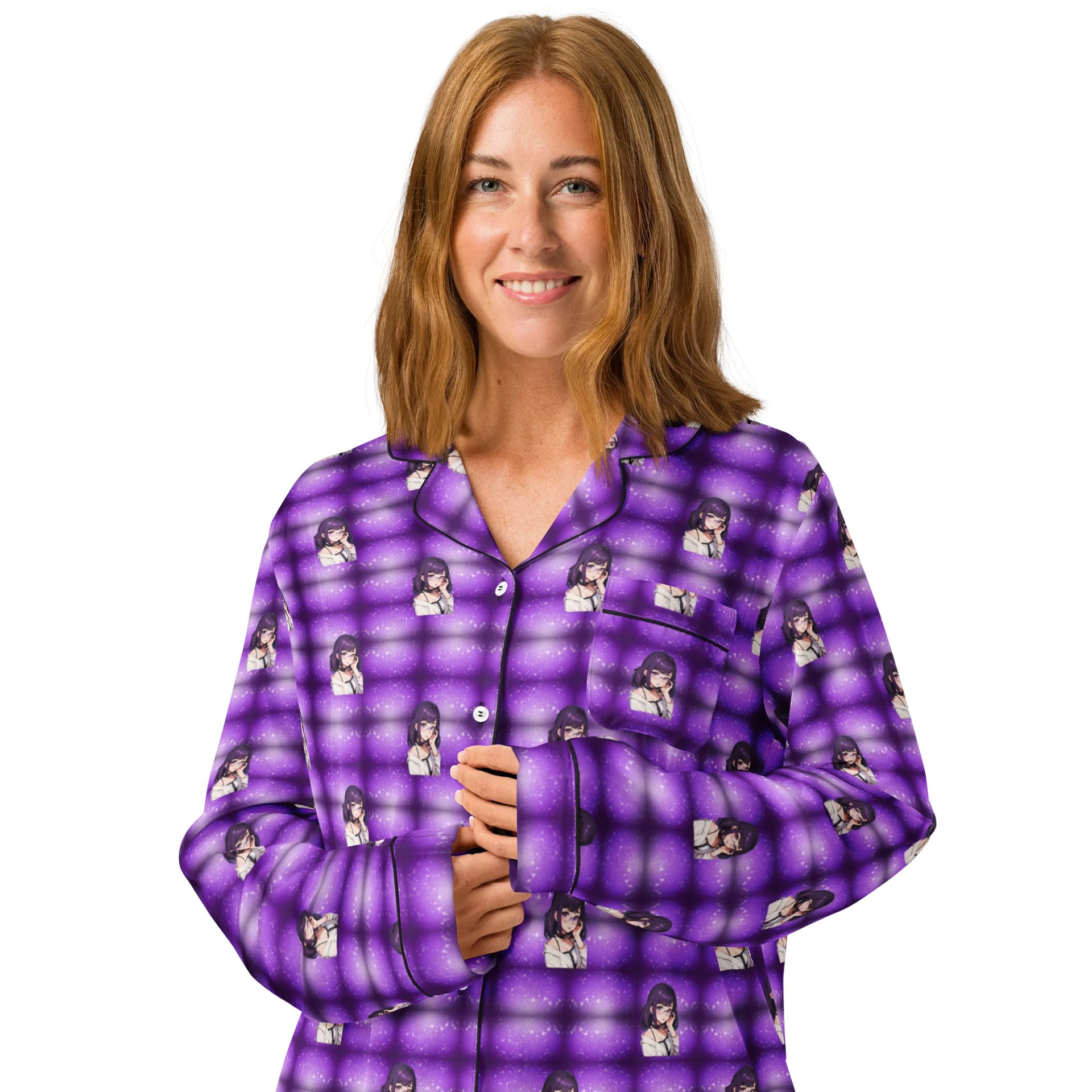 (Purple WAIFU) K Women's Long Sleeve Pajama Top product image (3)