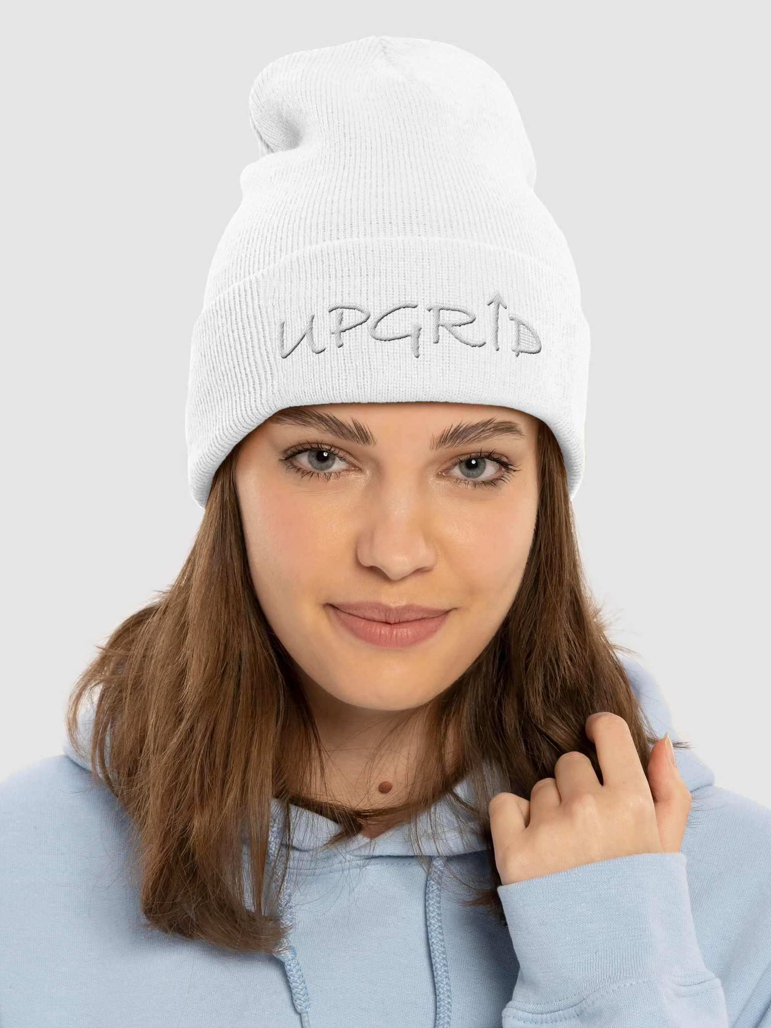 Upgrid White on White Beanie product image (3)