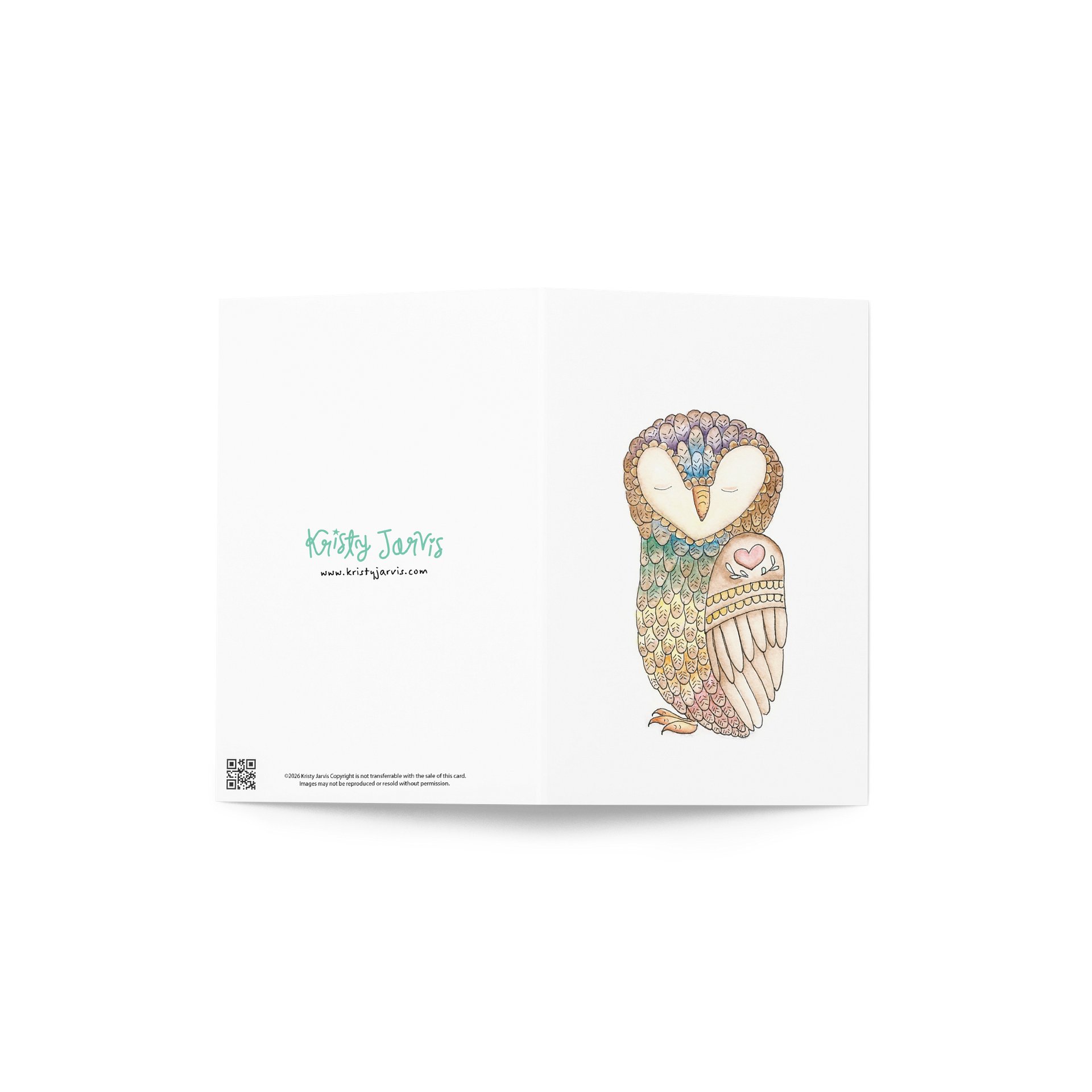 Watercolor Peace Owl Greeting Card product image (2)