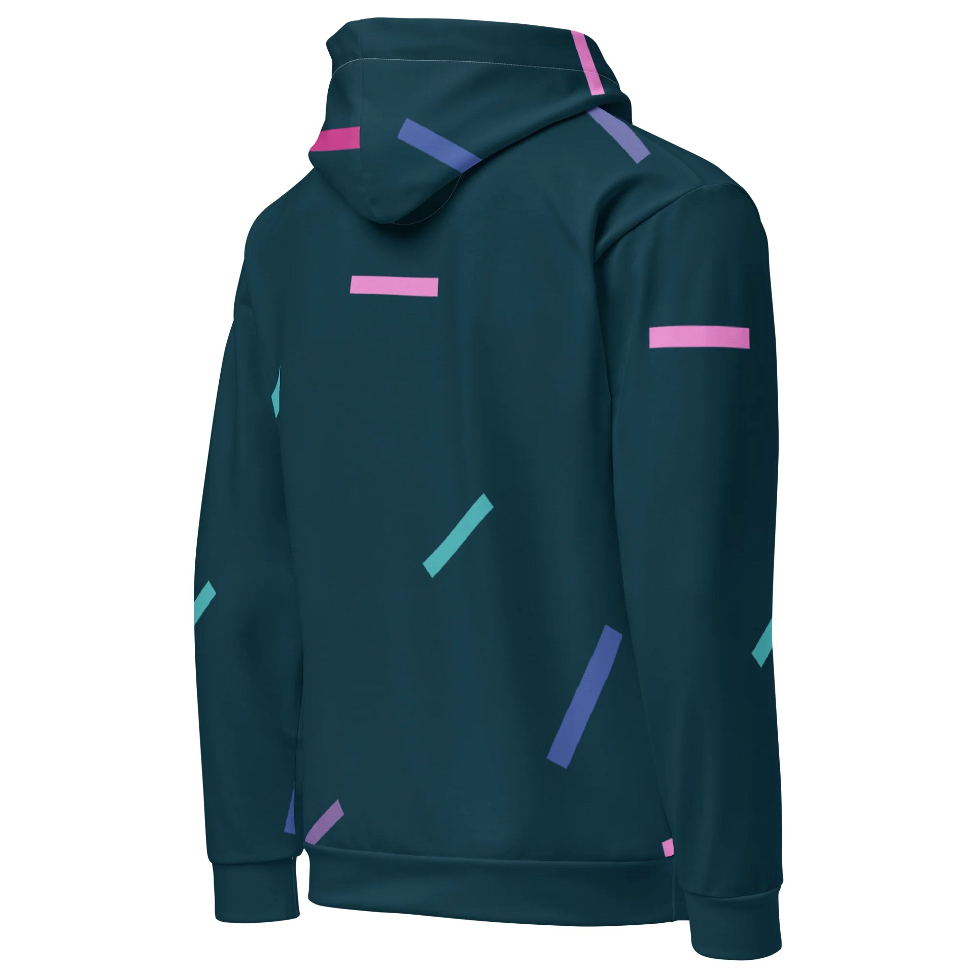 Mermaid Love | White on Dark Teal Confetti | Comfy All-Over Print Unisex Hooded Sweatshirt | Ocean-Inspired | Monique Faella Designs™ product image (5)