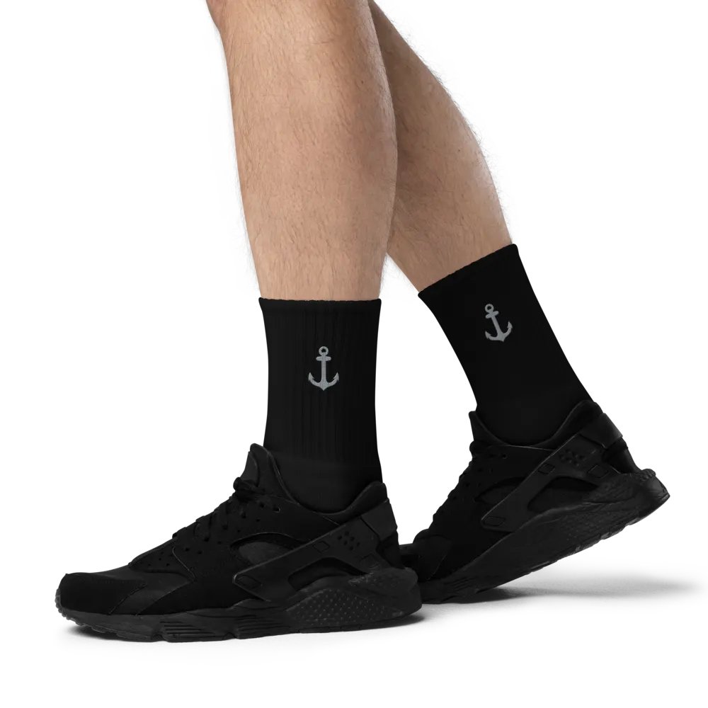"Anchor" Embroidered Crew Socks product image (7)