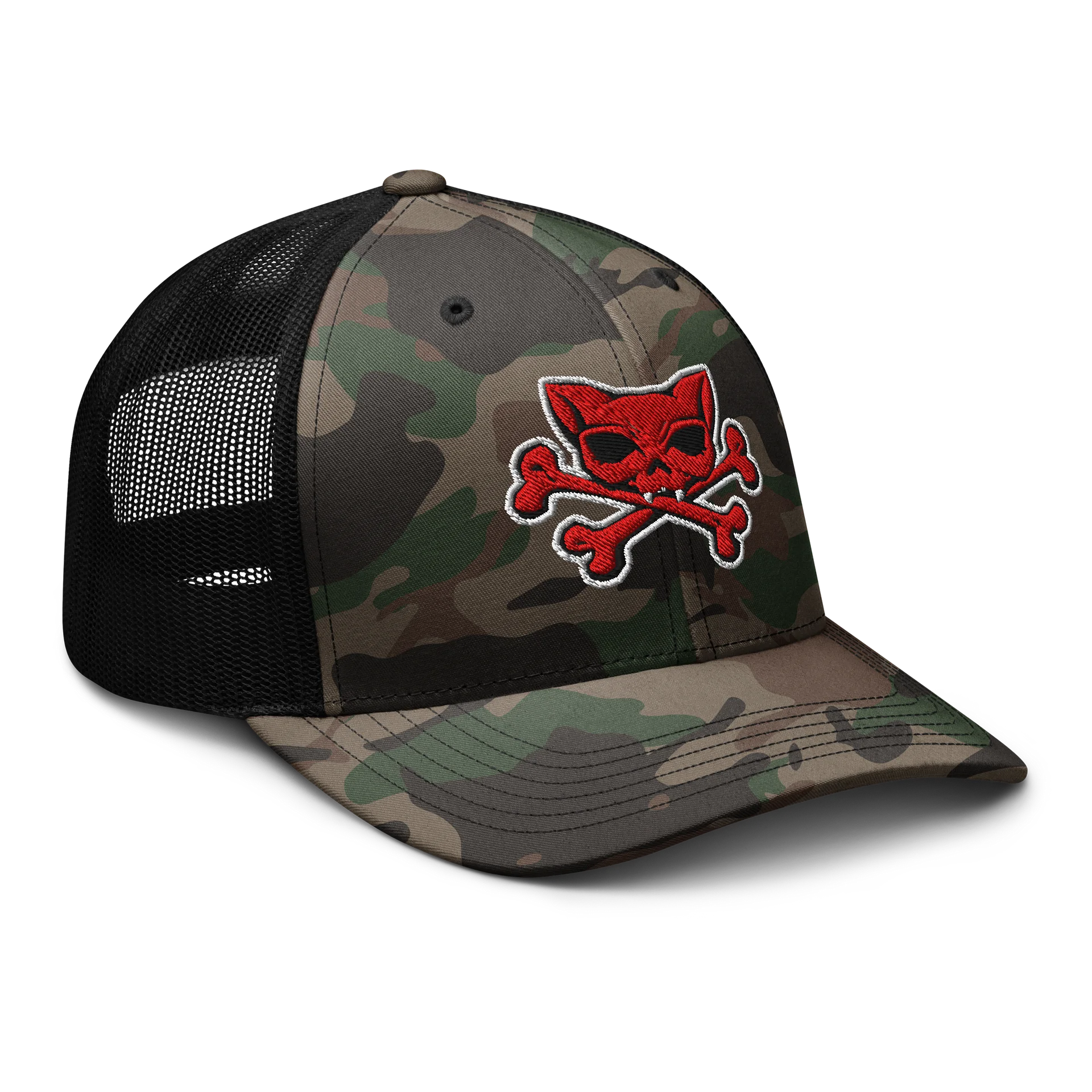 Red Kat Skull Camo Hat product image (4)