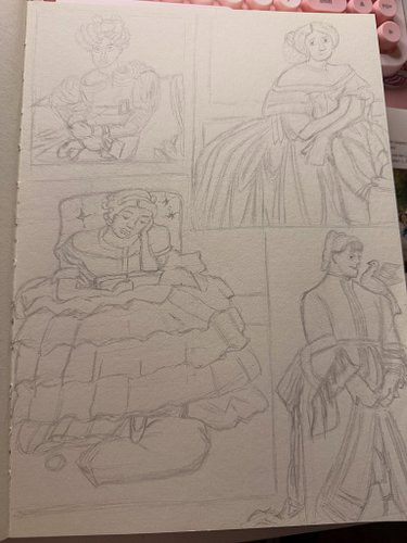 Work in progress! This are sketches I worked on tonight stream! Cant wait to finish working on them! #traditional #sketches #...
