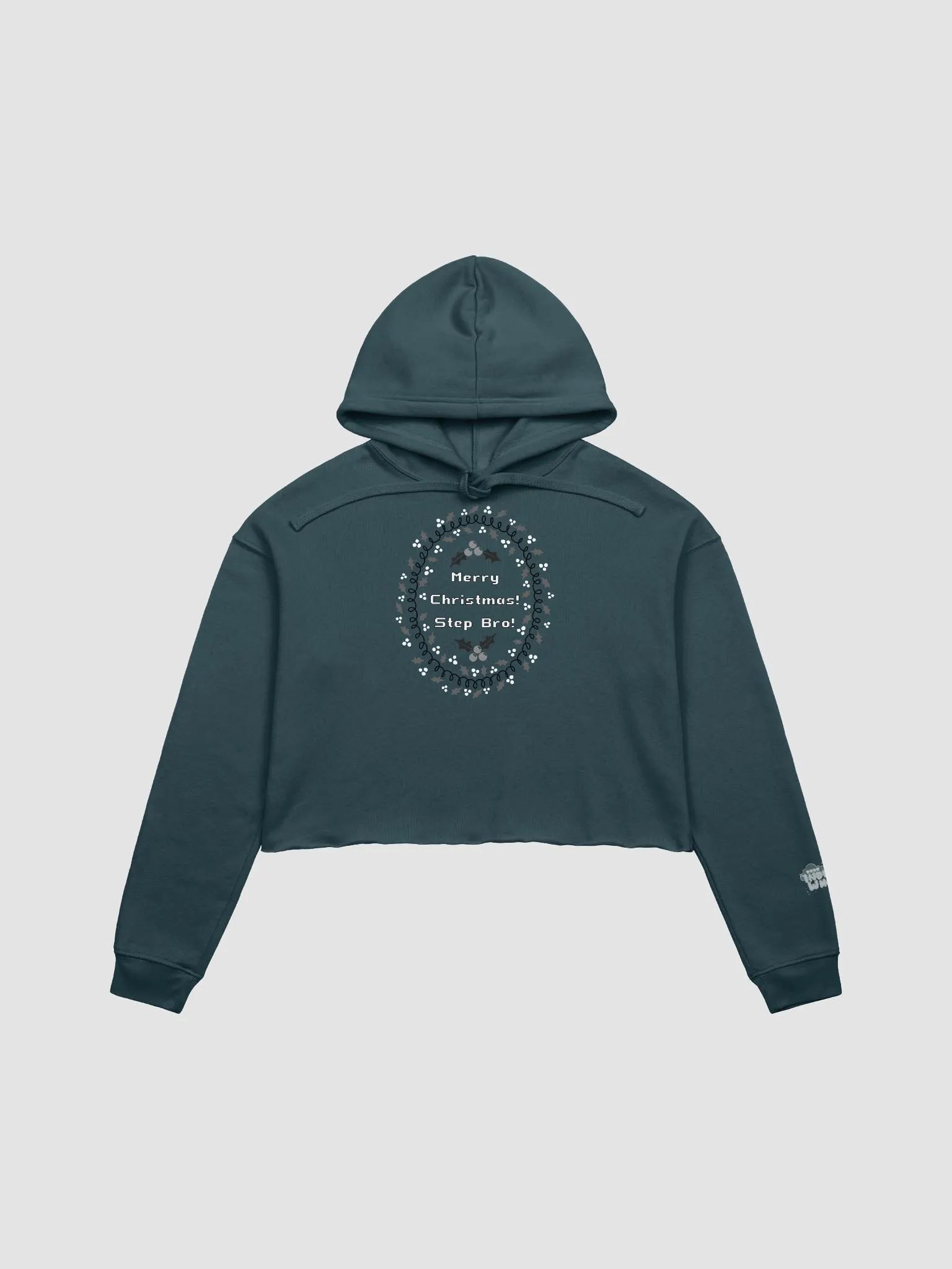 Step Bro Christmas Cropped Hoodie - B&W product image (4)