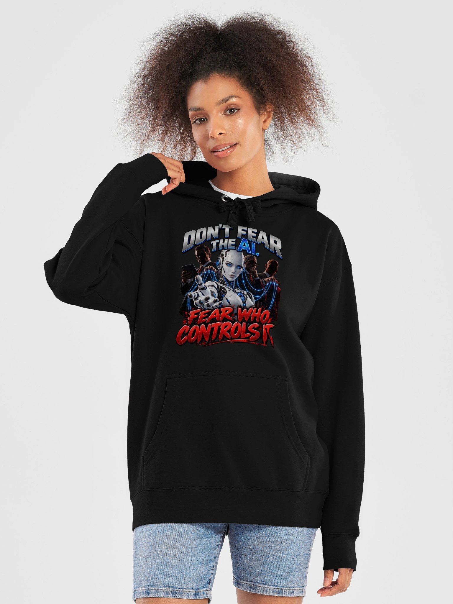 DON’T FEAR THE AI. FEAR WHO CONTROLS IT - HOODIE product image (5)