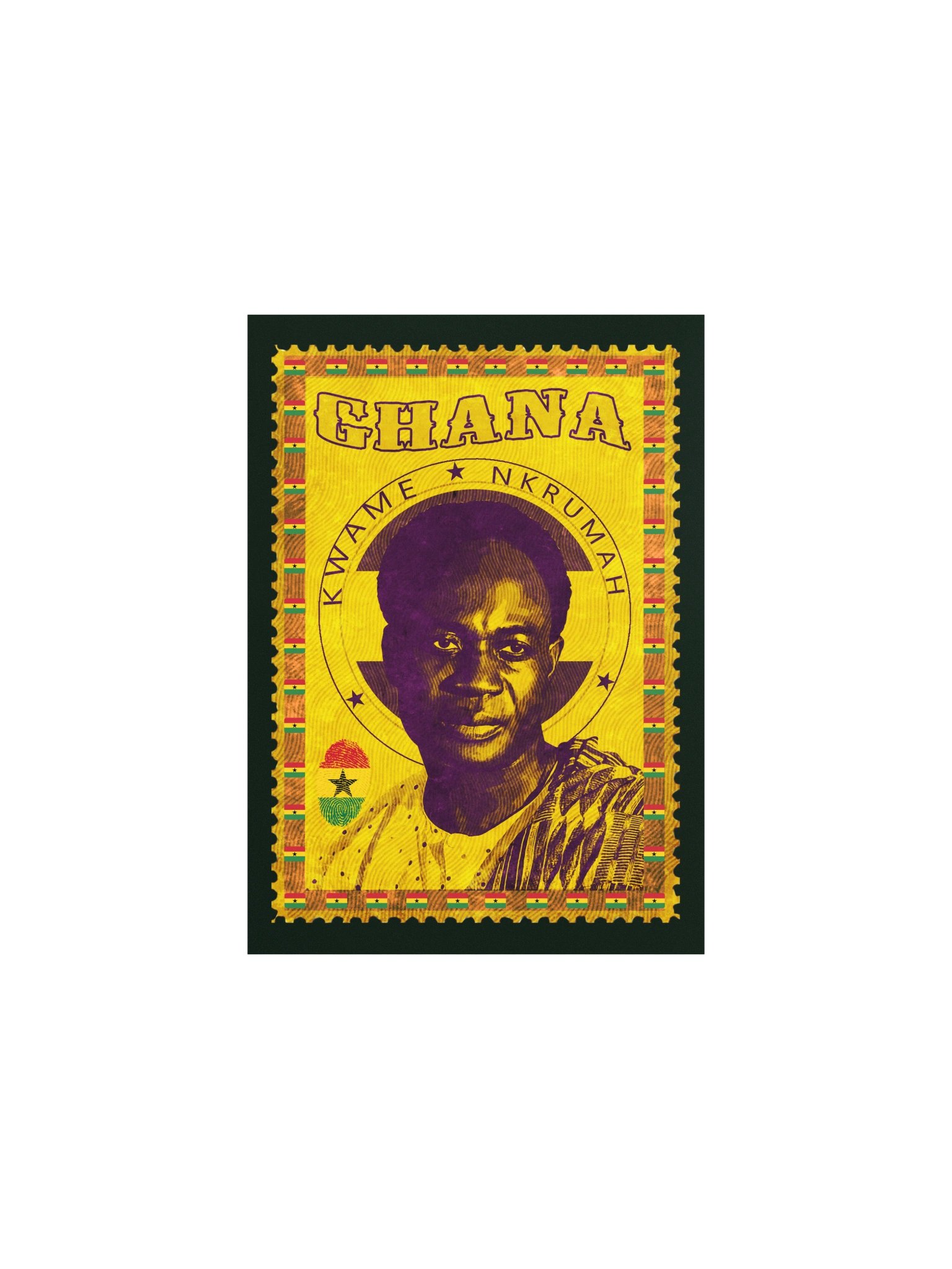 Kwame Nkrumah Vintage Postage Stamp Poster — Ghana Pan-Africanist Founding Father Wall Art product image (3)