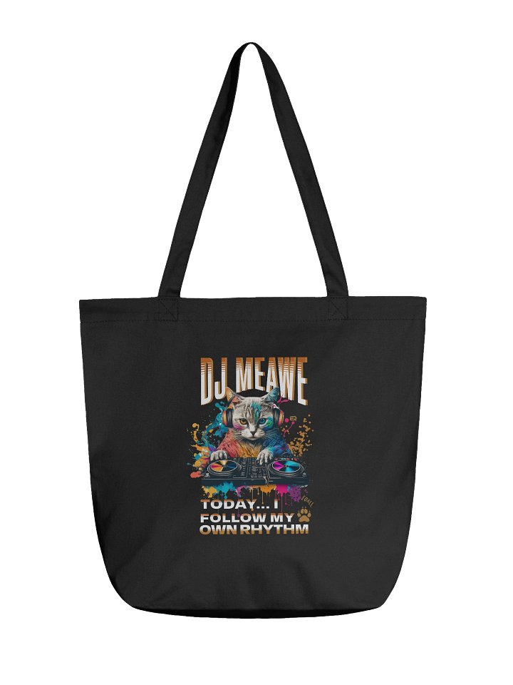 Urban DJ Cat ECO Vibes PAWSETIQ Tote_R3CVR.i by EQALL® Originals_Mustard product image (1)