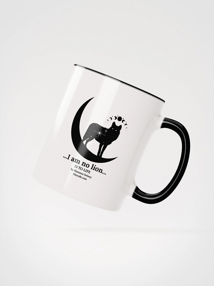 I Am No Lion – Wolf and Moon Mug – 13 TO LIFE Mug with Accent Color Interior and Handle product image (21)