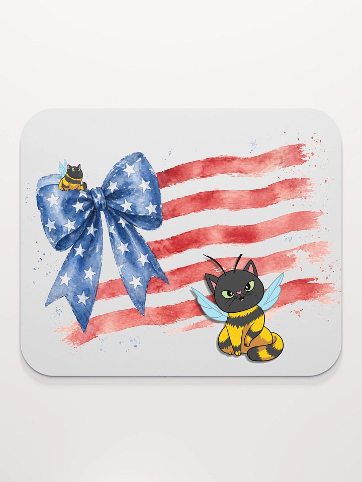 Patriotic Bee Cat Mouse Pad product image (2)