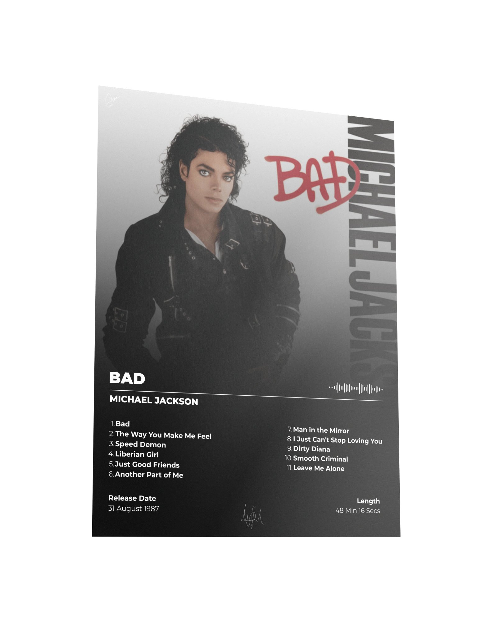 Michael Jackson BAD Album Poster product image (5)