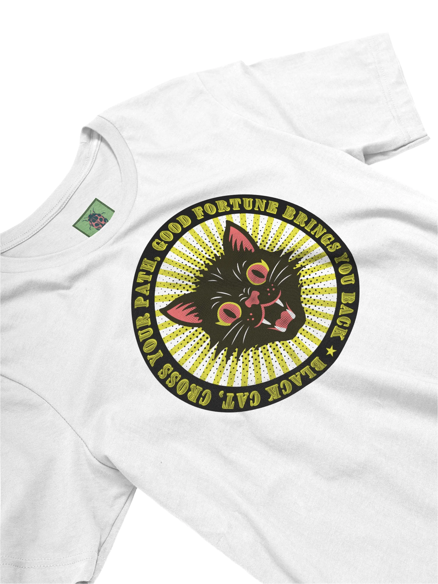 Lucky Black Black Cat Graphic T-Shirt product image (2)