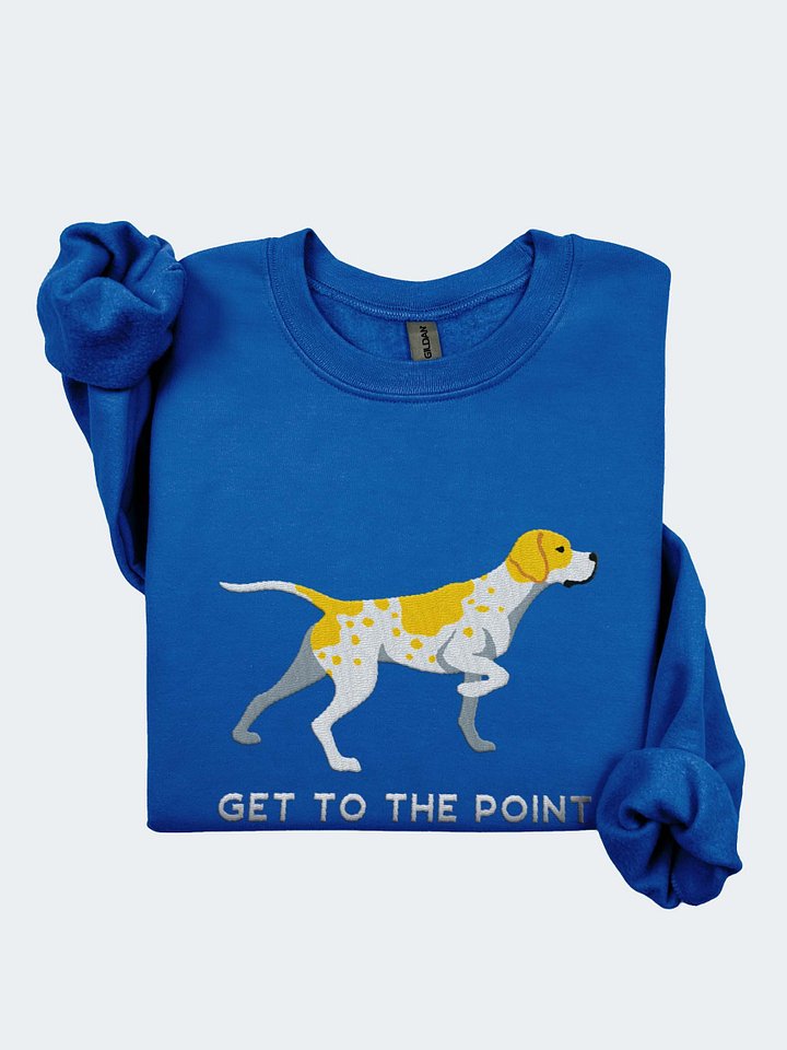 Get to the Point Sweatshirt (Embroidered) of an English Pointer (Lemon & White) product image (1)