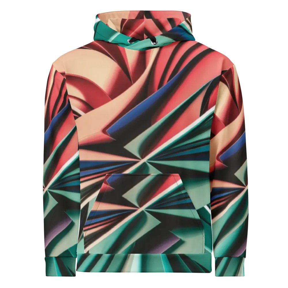 Recycled Unisex Hoodie with Vibrant Abstract Geometric Print - Relaxed Fit product image (4)
