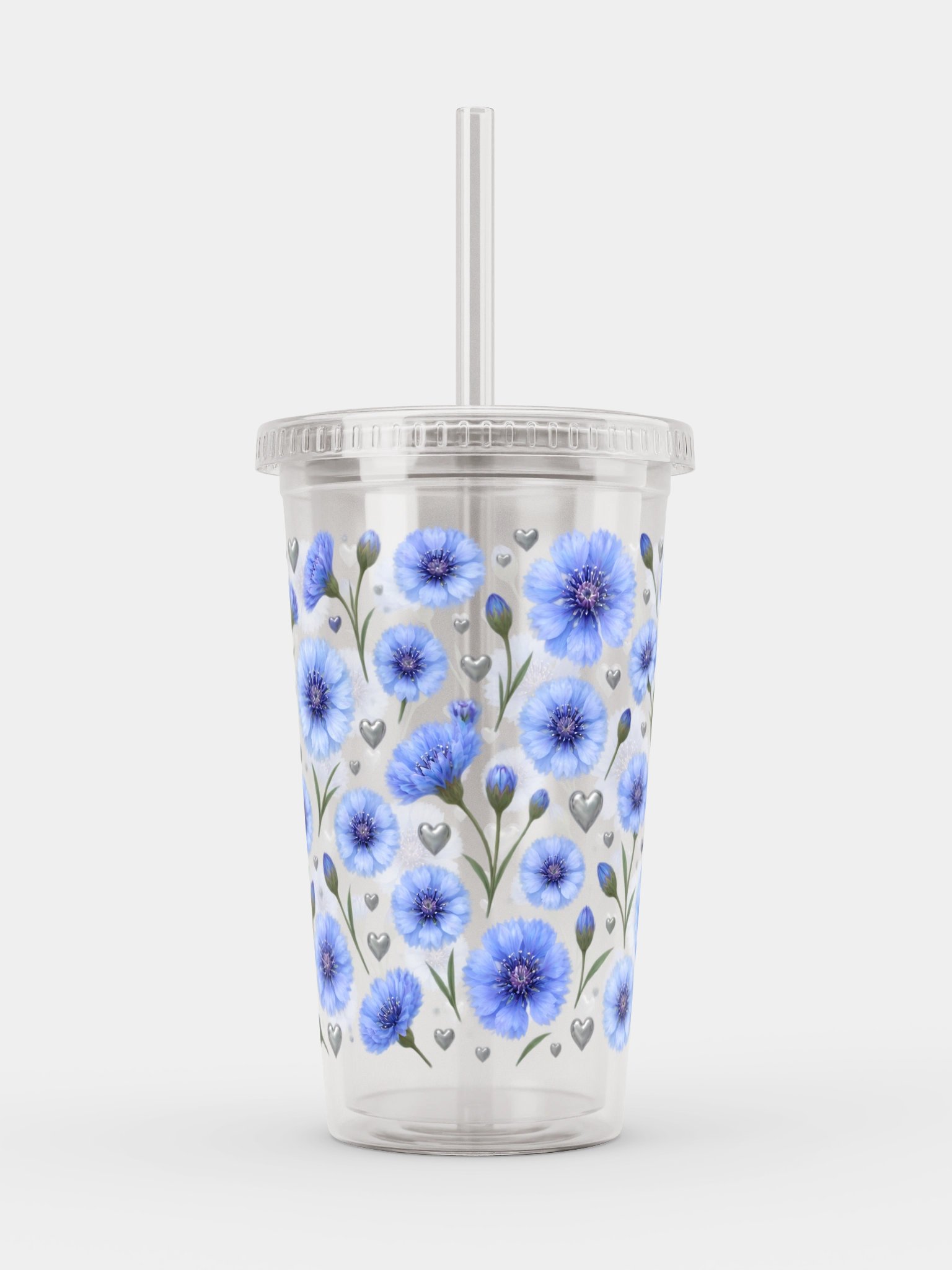 Cornflower Clear Dual Wall Tumbler 16 Oz (473 ml) product image (1)